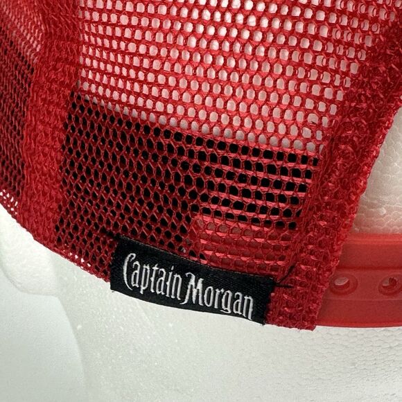 Captain Morgan LET'S GET YACHTY Scrambled Eggs Trucker Cap Mesh Hat Red Black - Picture 7 of 9